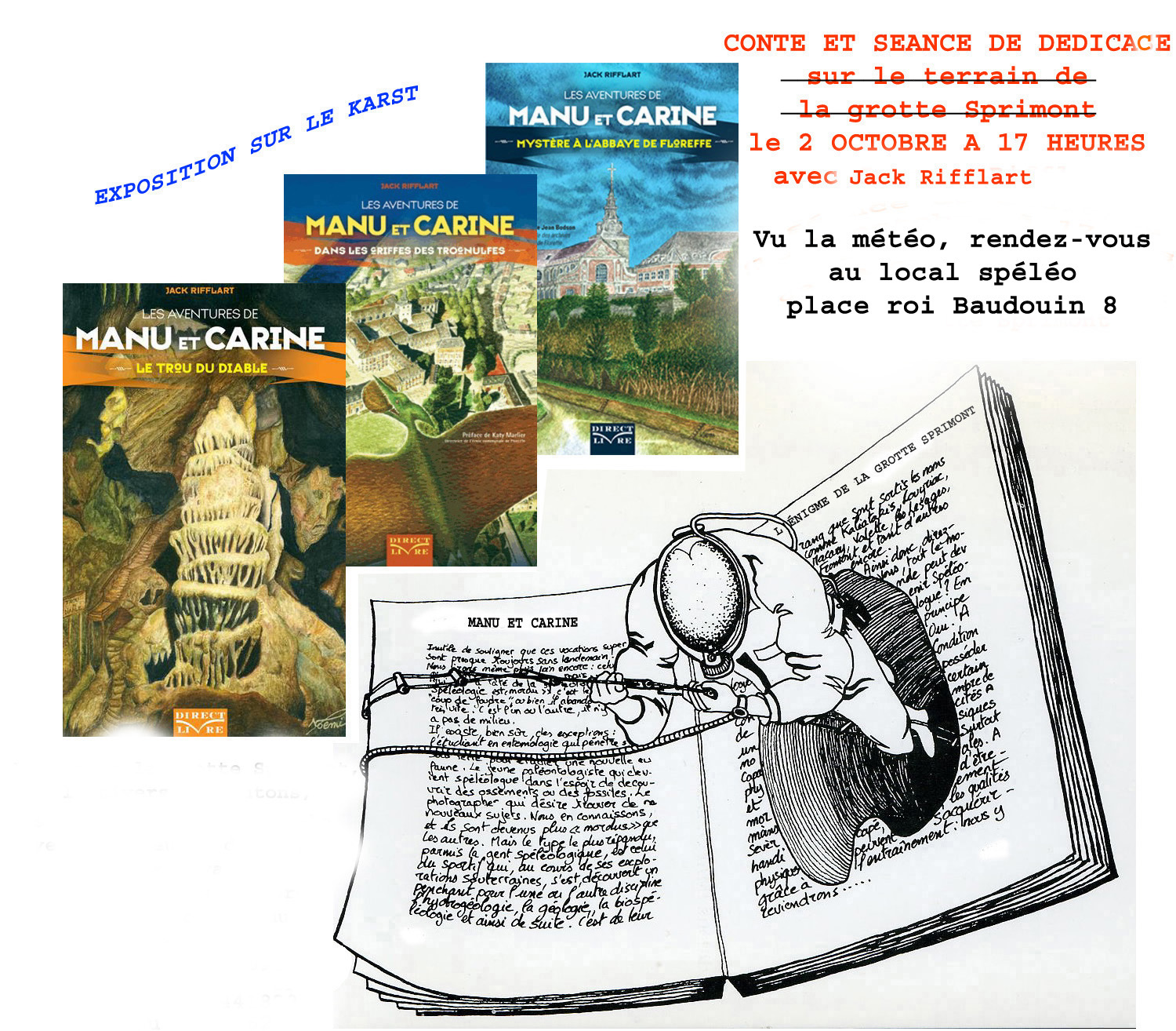 Manu et Carine : L'énigme de la grotte Sprimont - de Jack Rifflart